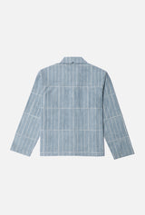 Blue checkered shirt on a white background