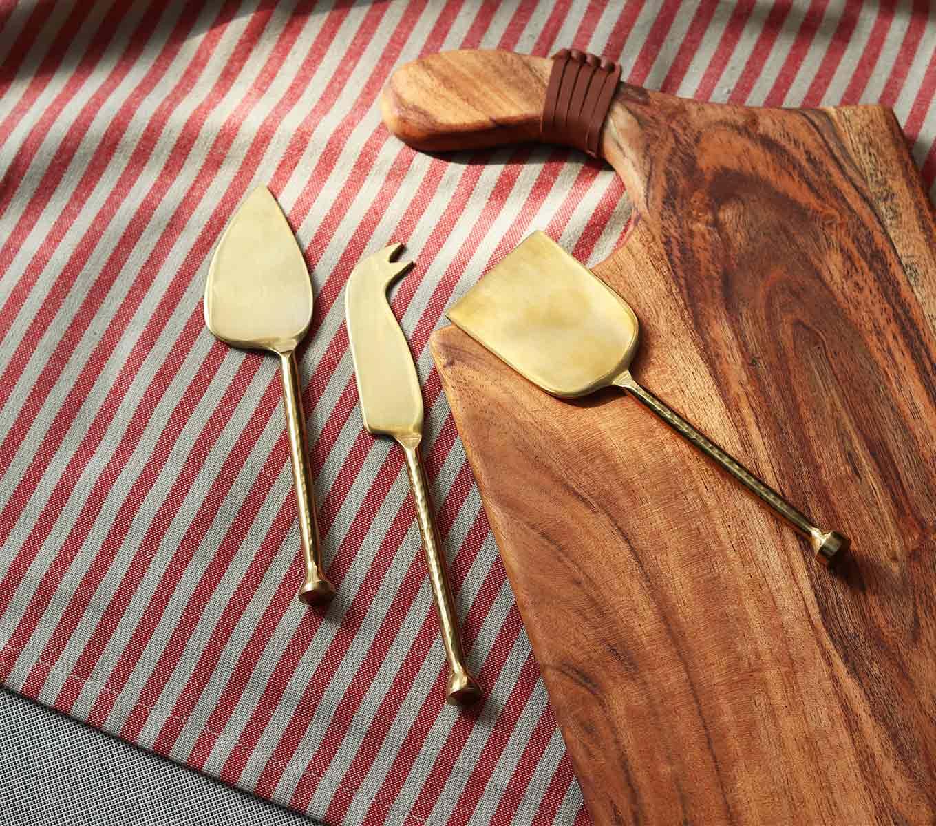 Buy Cheese Knife Set of 3 Gold Online Cheese Knives Nappa Dori