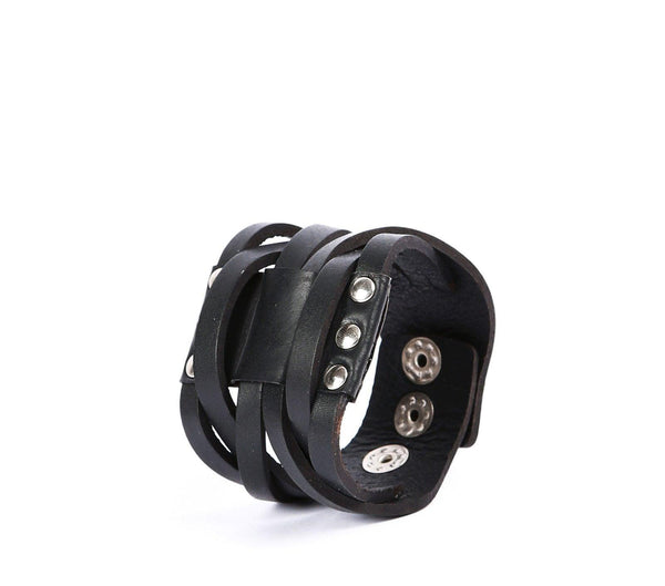 mens leather wristband online