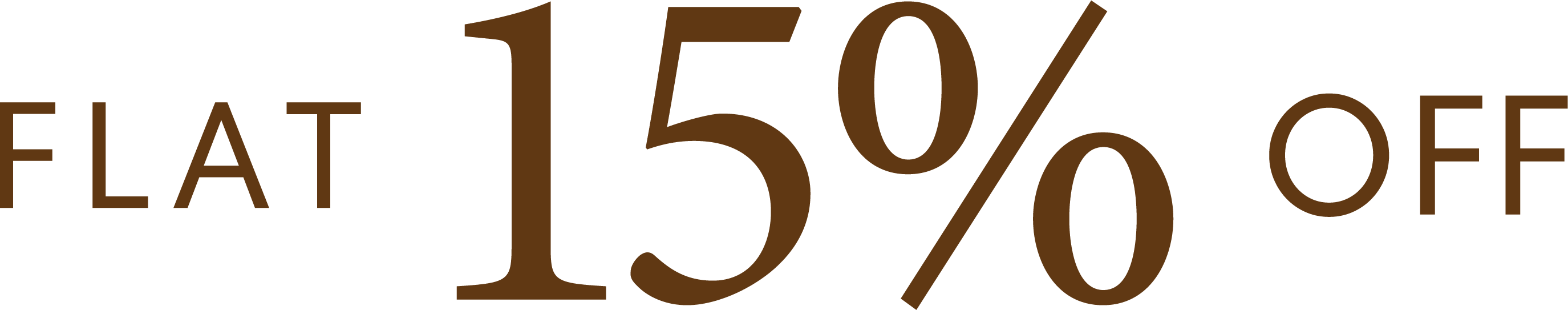 Flat 15% Off