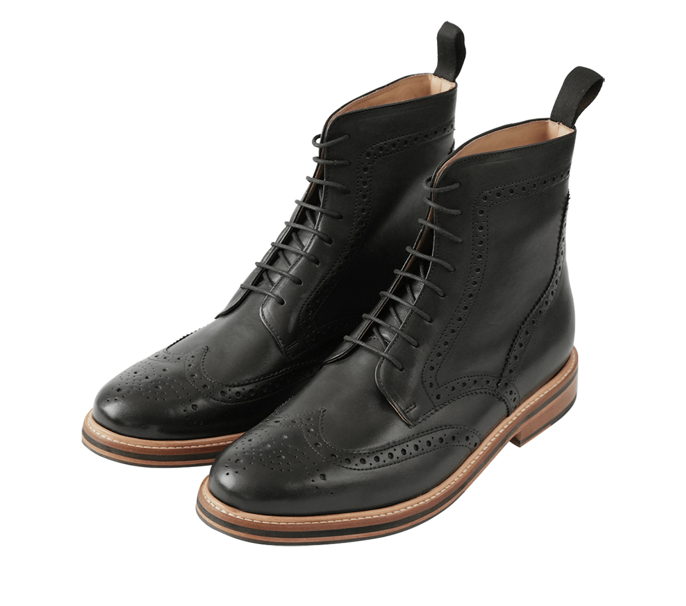Buy William Ankle Brogue Online Men s Black Boots Nappa Dori