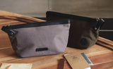 Canvas Utility Pouches in grey and olive, practical travel bag organizers and travel pouches for men.
