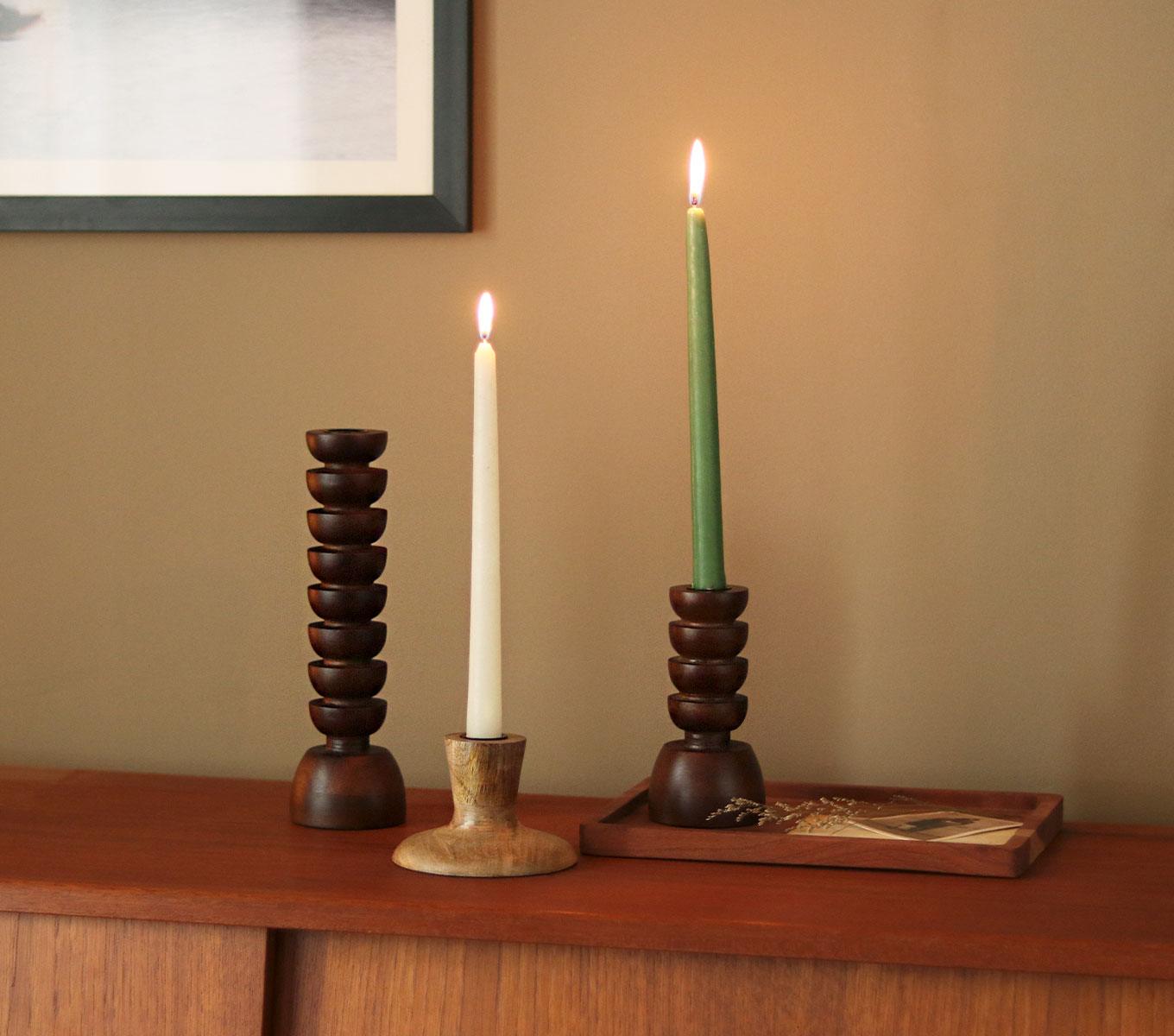 Buy Ember 02 | Wooden Candle Stand Online in India – Nappa Dori