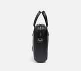 Hudson Coffee Brown Leather Laptop Bag Single Zip Design Accommodates 13 14 15 inch Laptops and Accessories.