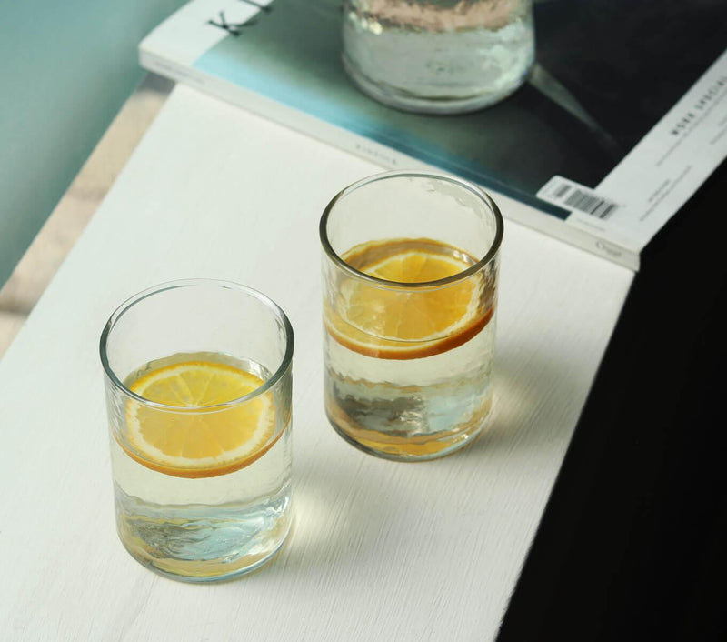 TEXTURED WATER GLASS - SET OF 2