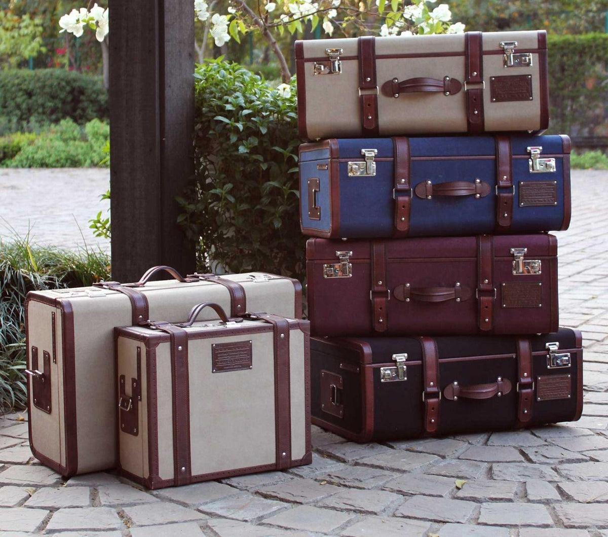 Leather trunk luggage clearance